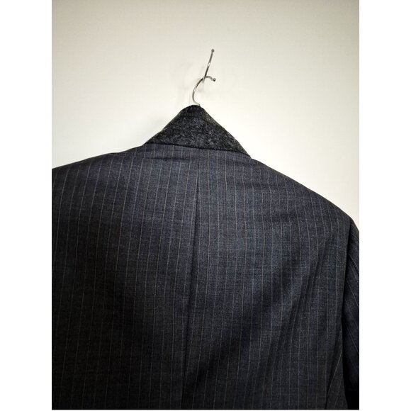 Burberry London Wool Pinstripe Blazer Charcoal Grey, Classic Suit Jacket - Picture 7 of 13